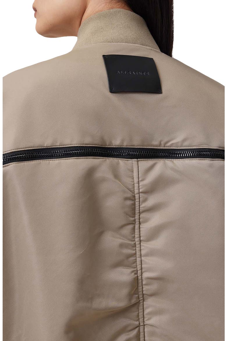 Shazna Oversize Bomber Jacket, Alternate, color, NOUGAT TAUPE