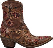 Madison Maison Leather Embroidered Ankle Boot