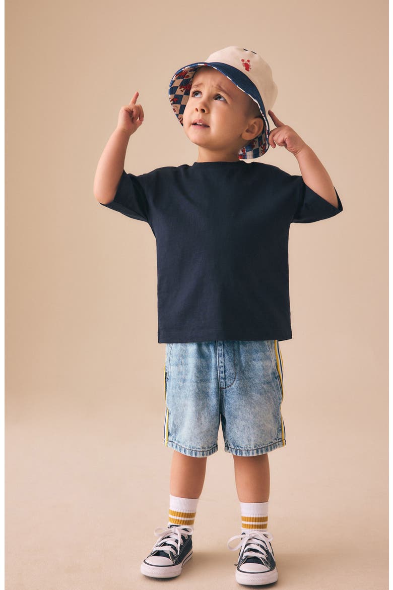 Kids' Side Stripe Denim Shorts, Alternate, color, BLUE