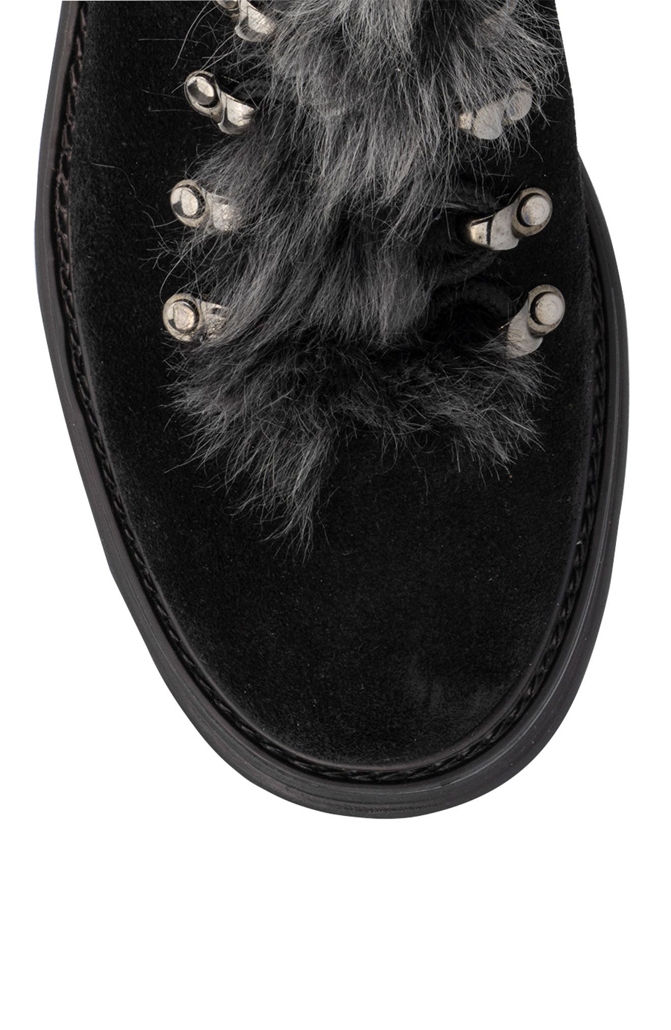 Aquatalia Ivanya Weatherproof Suede & Genuine Shearling Lug Boot, Alternate, color, 