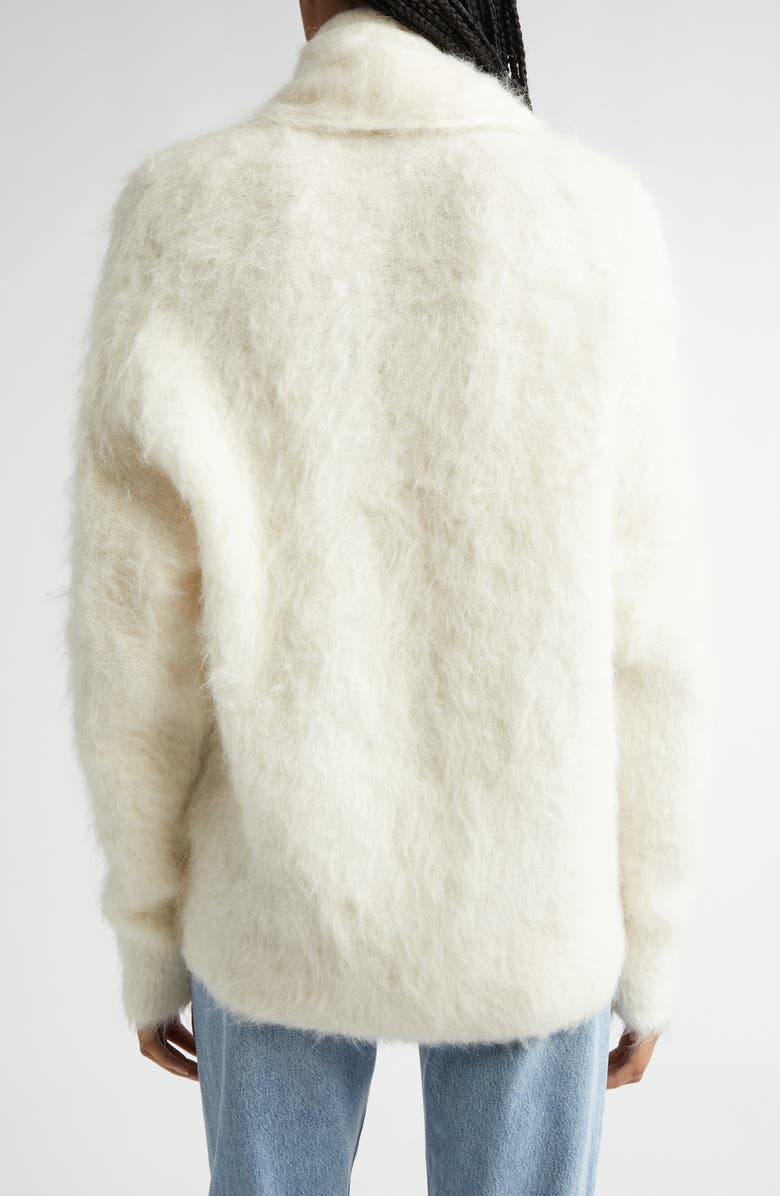 TOTEME Draped Scarf Alpaca Blend Funnel Neck Sweater, Alternate, color, Ivory