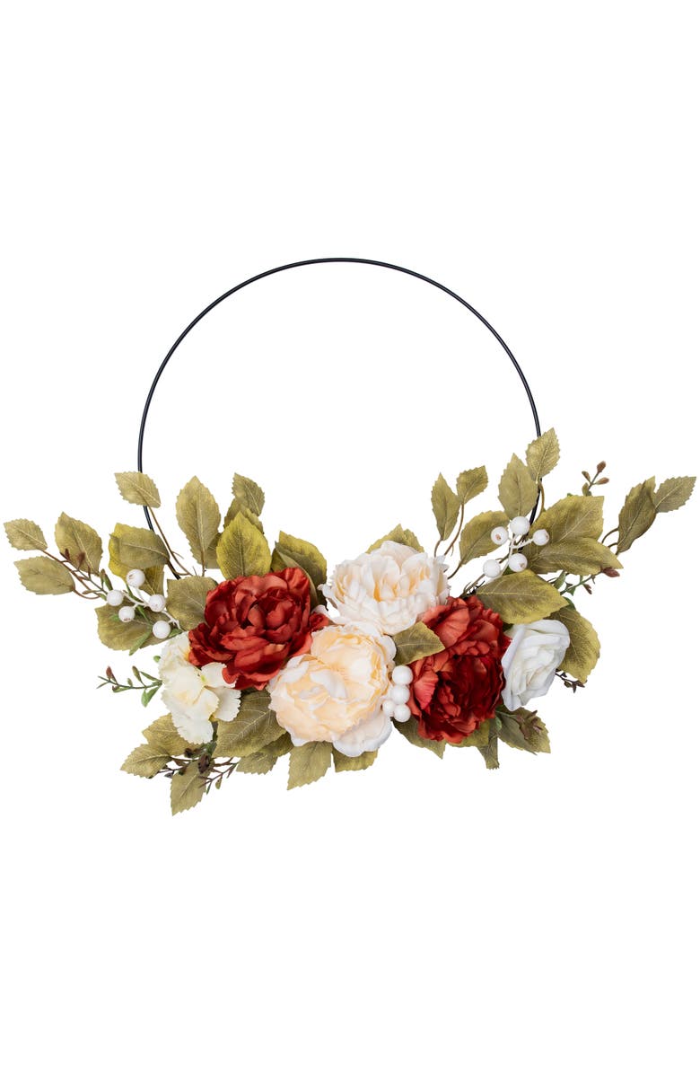 Northlight Fall Harvest Artificial Floral Fall Foliage Twig Wreath - 22", Main, color, 