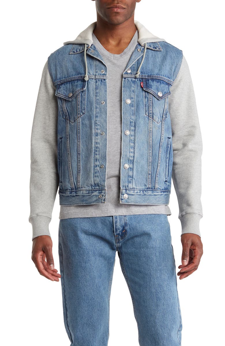Levi's<sup>®</sup> Hybrid Hoodie Trucker Jacket, Main, color, Candy Man