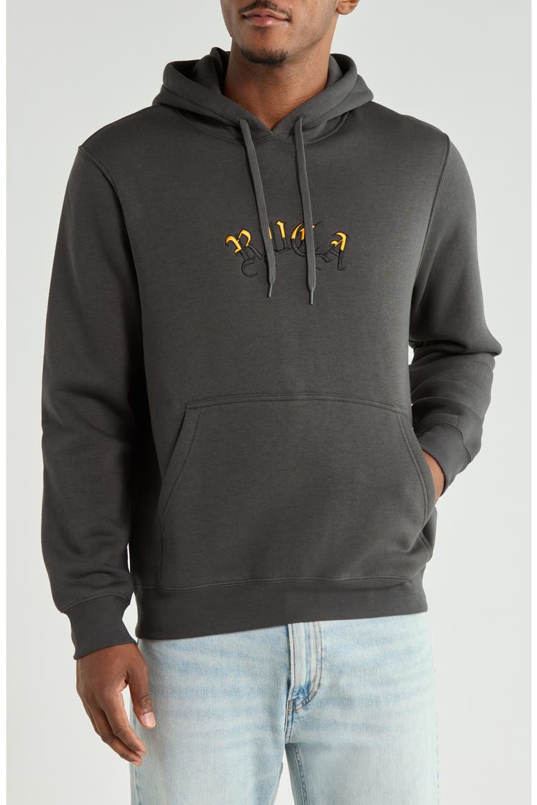 Olde Embroidered Logo Hoodie, Main, color, PIRATE BLACK