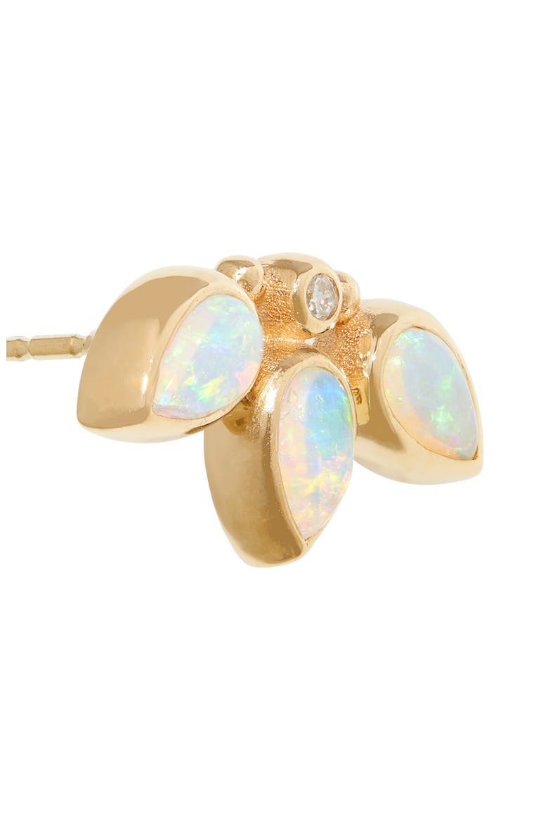 Bezel Bouquet Opal & Diamond Stud Earrings, Alternate, color, GOLD