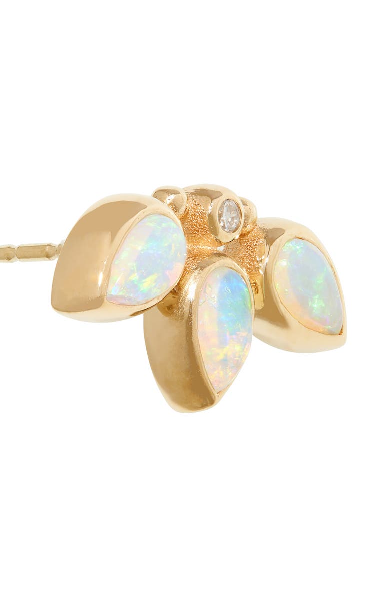 Anzie Bezel Bouquet Opal & Diamond Stud Earrings, Alternate, color, Gold