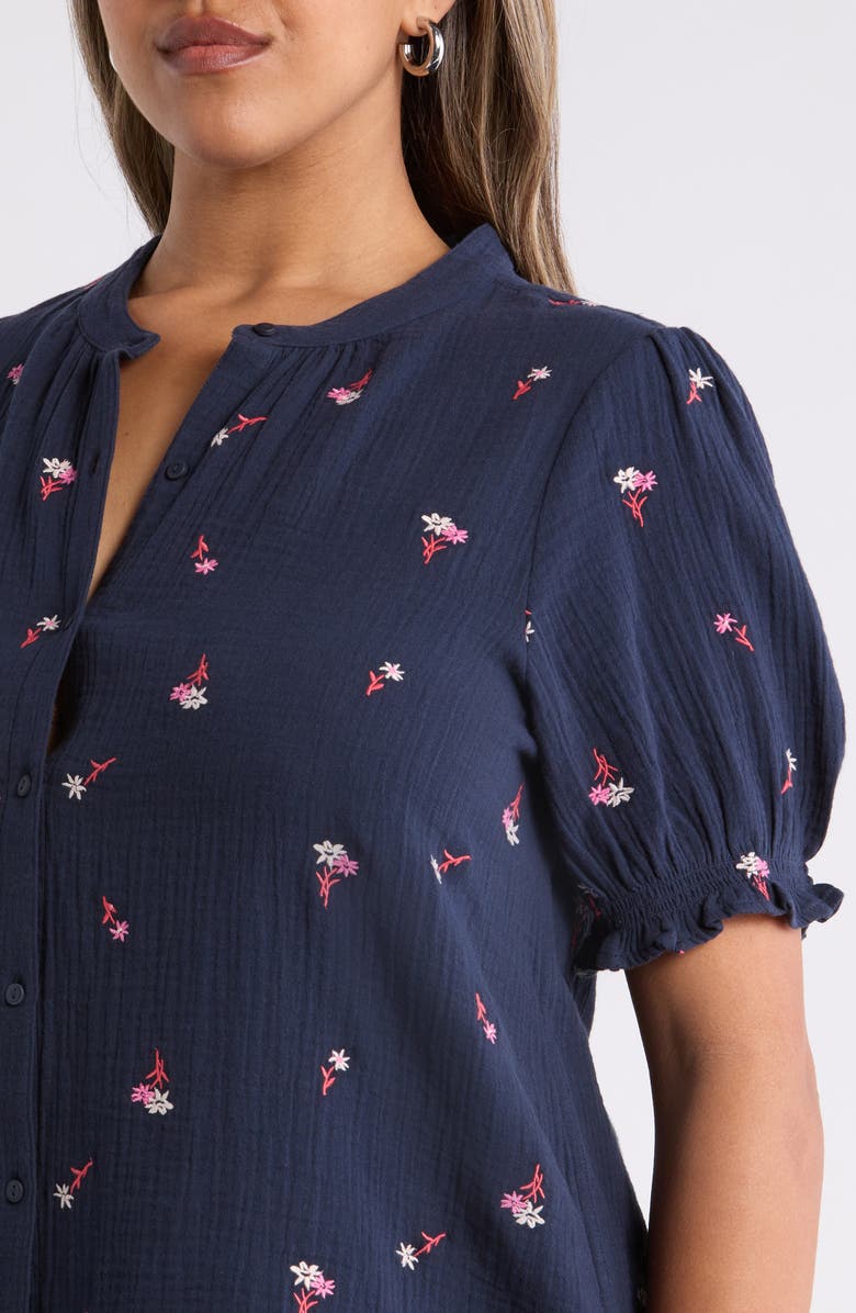 Caslon<sup>®</sup> Embroidered Popover Top, Alternate, color, 
