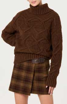 ASTR the Label Janeth Cable Turtleneck Sweater
