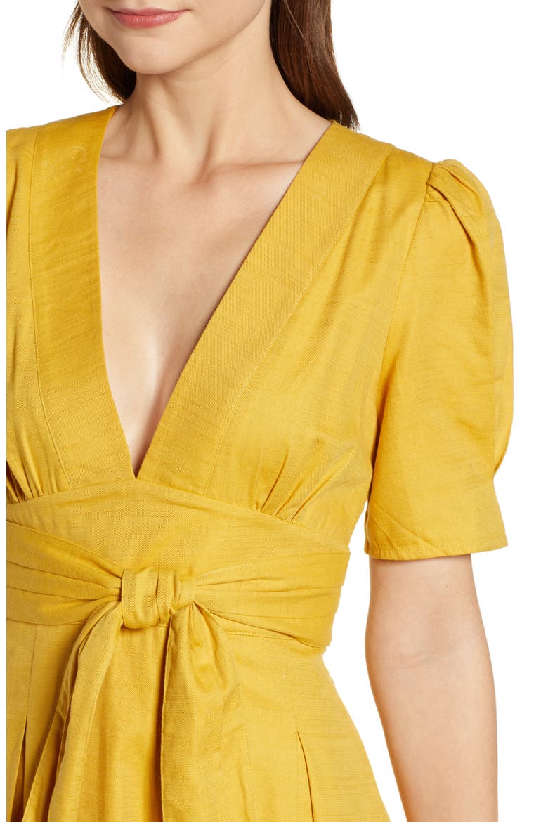 Tie Waist Dress, Alternate, color, CITRINE