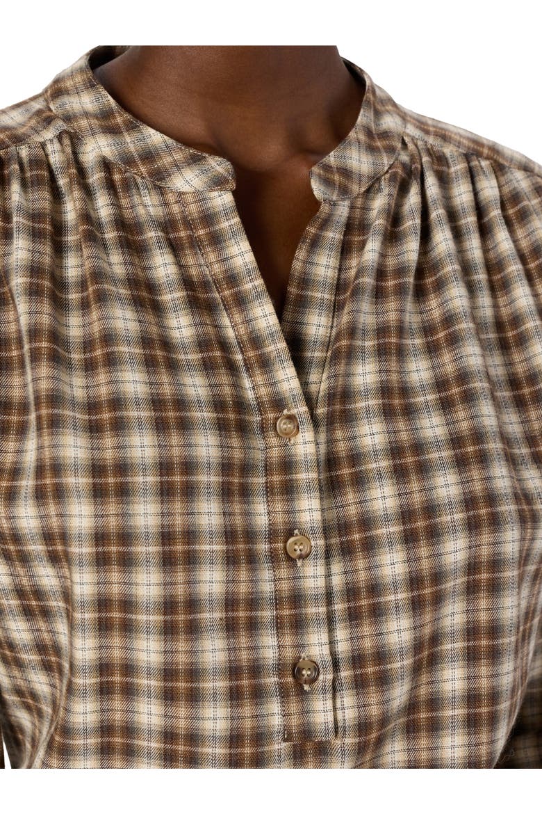 Aline Checked Blouse, Alternate, color, Brown
