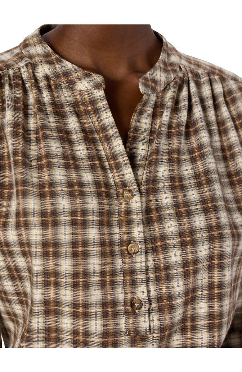 GERARD DAREL Aline Checked Blouse, Alternate, color, Brown