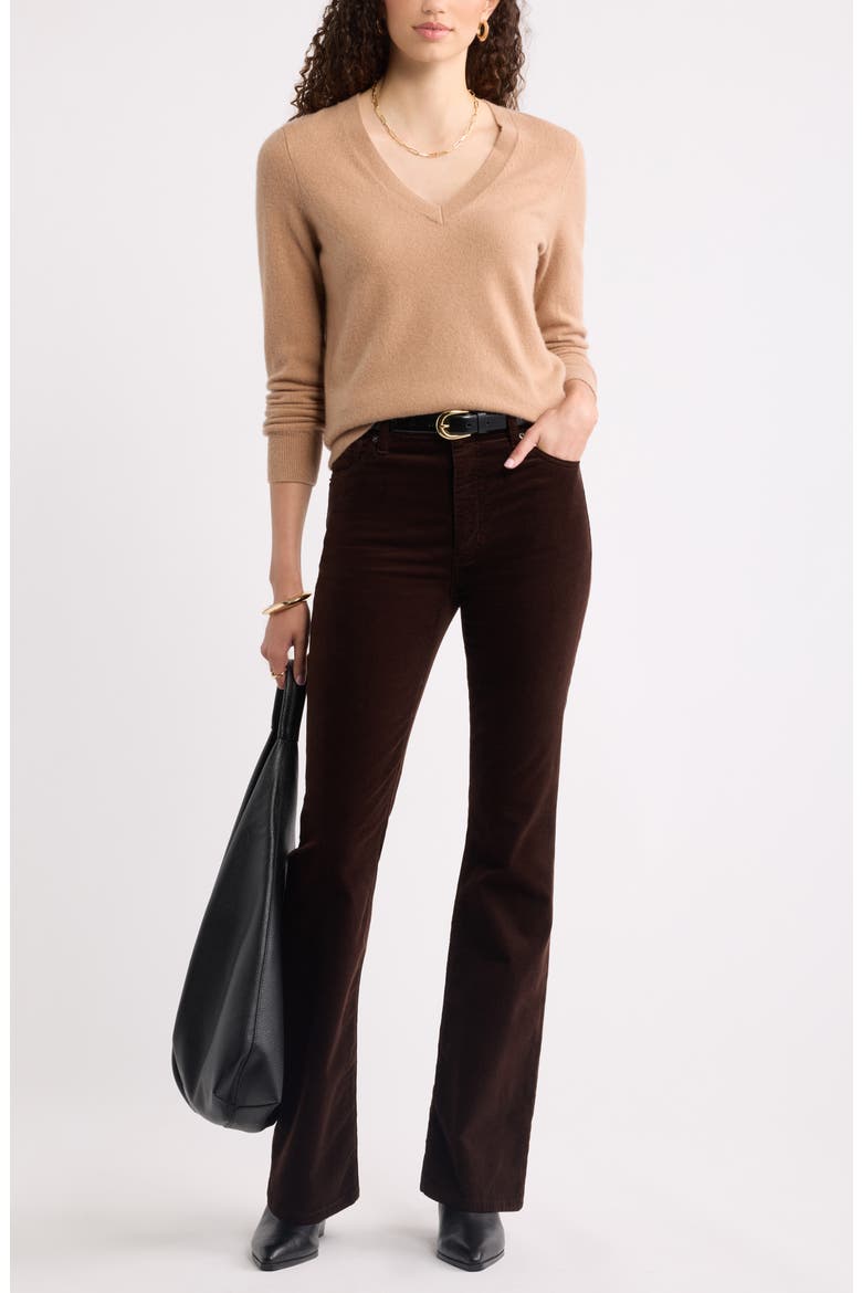V-Neck Cashmere Sweater, Alternate, color, TAN FINCH