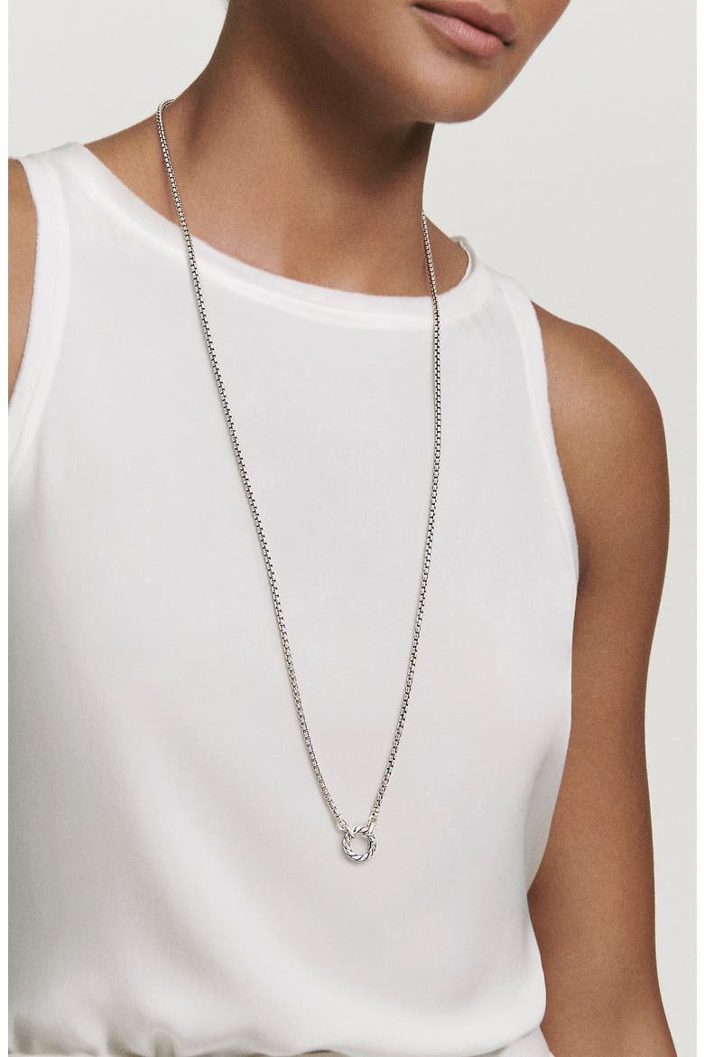 Cable Amulet Vehicle Box Chain Necklace in Sterling Silver, 2.7mm, Alternate, color, SILVER