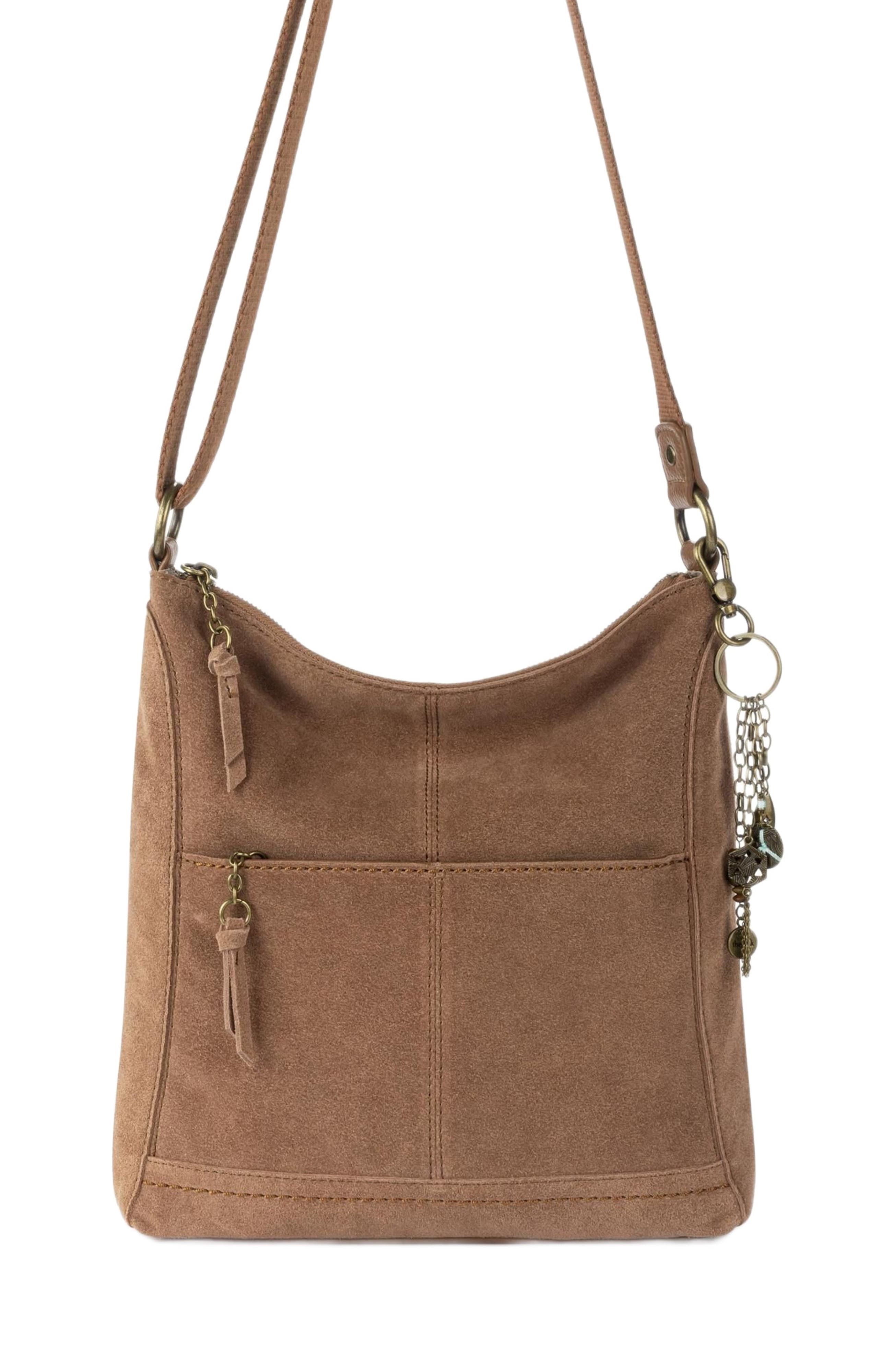 Lucia Crossbody Leather Bag, Alternate, color, Tobacco Suede
