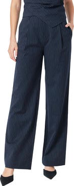 Endless Rose Stripe Pleat High Waist Pants