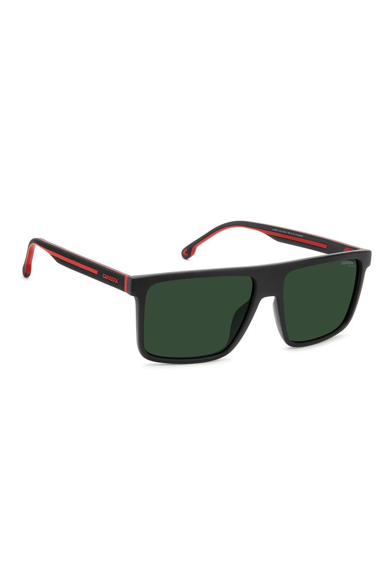 C Sport 58mm Polarized Square Sunglasses, Alternate, color, MATTE BLACK RED/ GREEN PZ