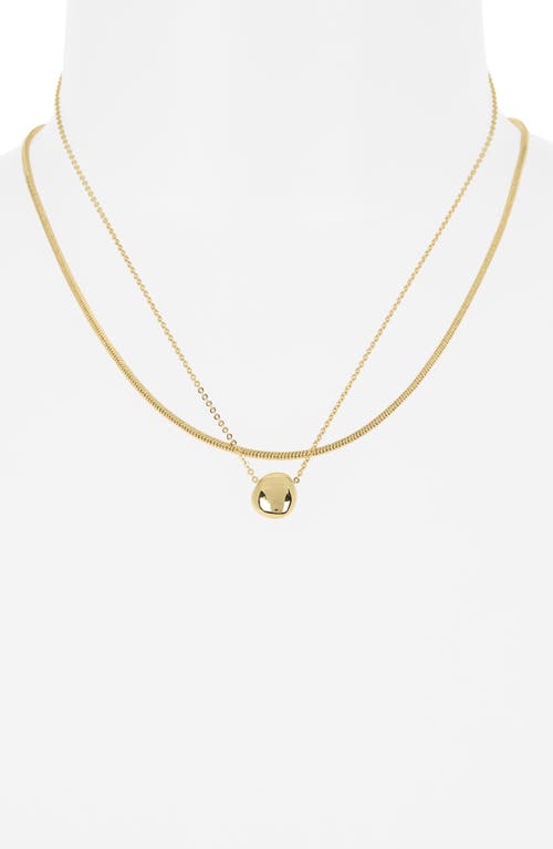 Nordstrom Rack Set Of 2 Demi Fine Chain Pendant Necklaces In Gold