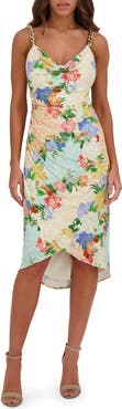 Siena Floral Chain Strap Ruched Body-Con Dress