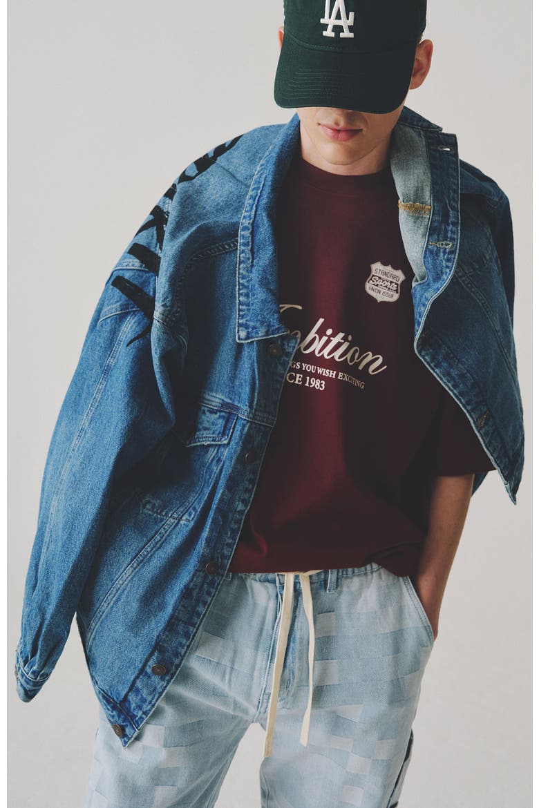 Oversize Jeans Jacket, Alternate, color, Blue