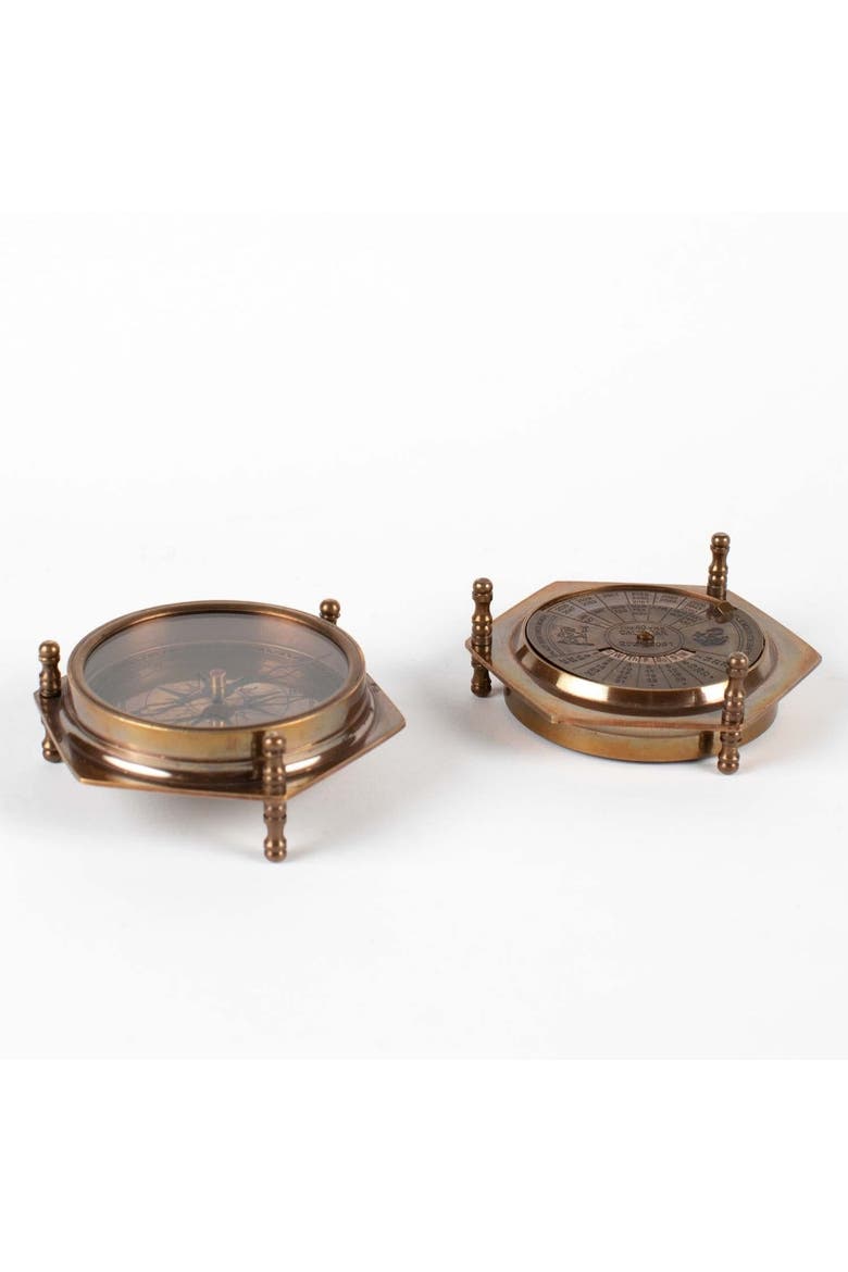 Compass & Calendar, Main, color, Brass