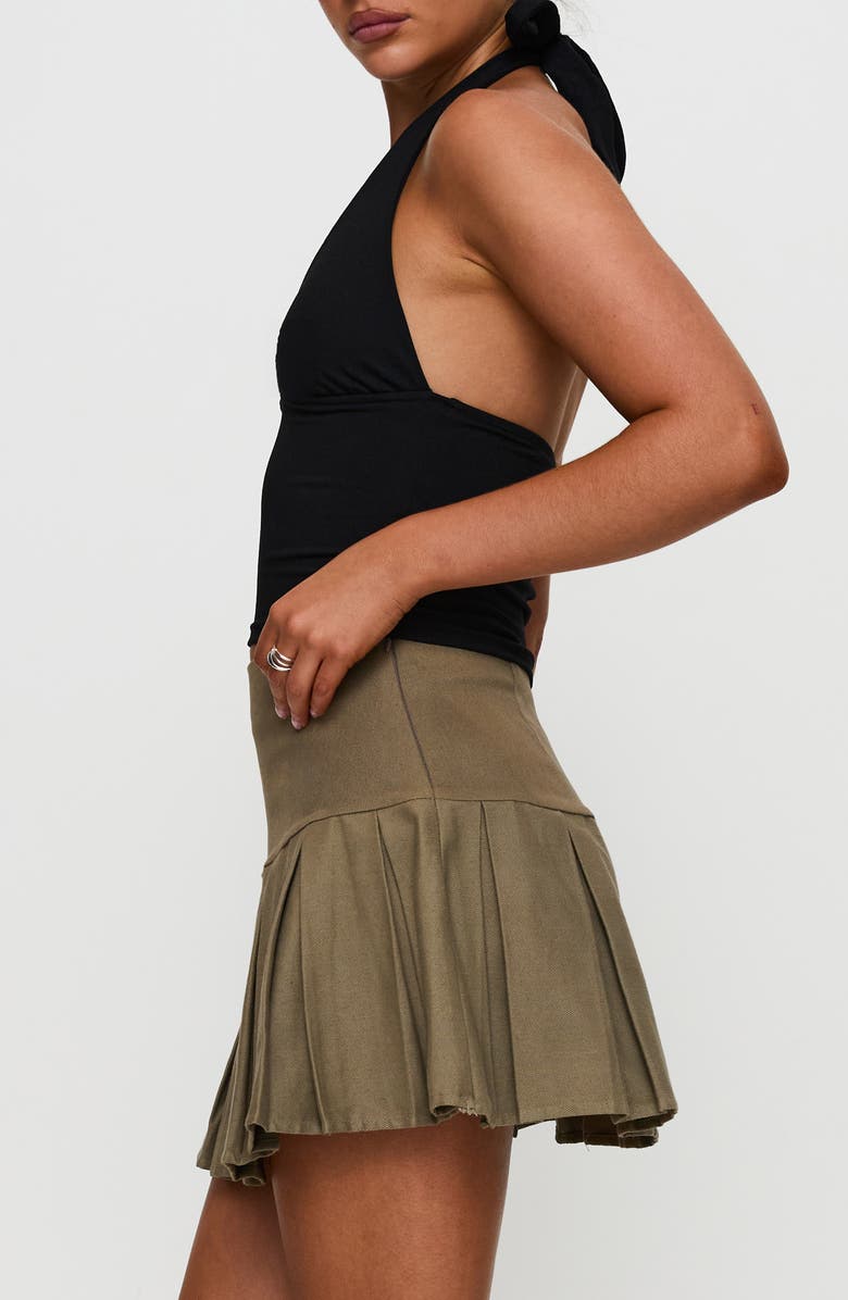 Princess Polly Feodora Pleated Cotton Miniskirt, Alternate, color, 