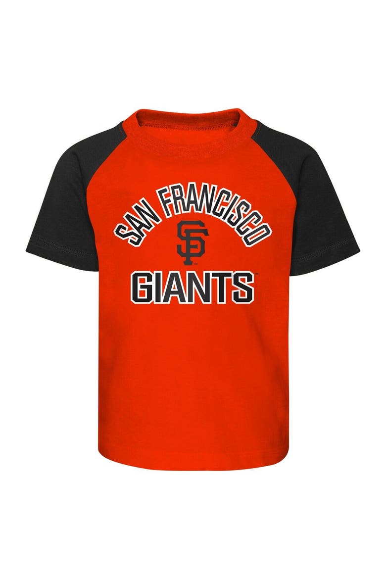 Infant Orange/Heather Gray San Francisco Giants Ground Out Baller Raglan T-Shirt and Shorts Set, Alternate, color, Orange