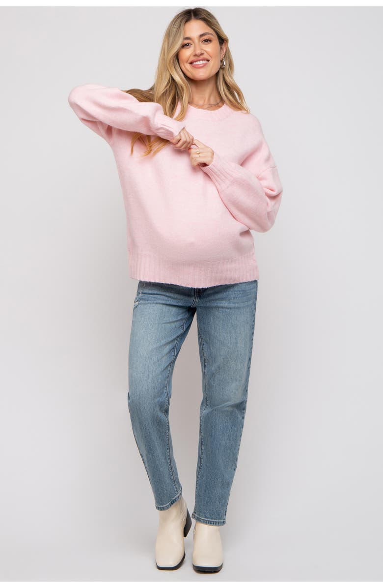 PinkBlush Ribbed Cuff Sweater, Alternate, color, Pink