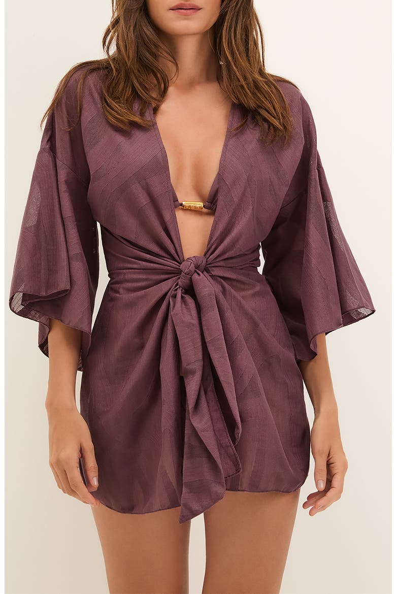 Perola Cotton Blend Cover-Up Minidress, Main, color, PURPLE