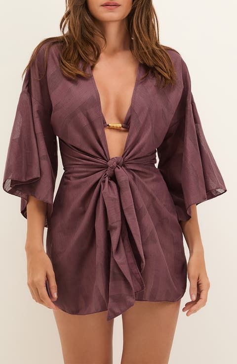 Perola Cotton Blend Cover-Up Minidress