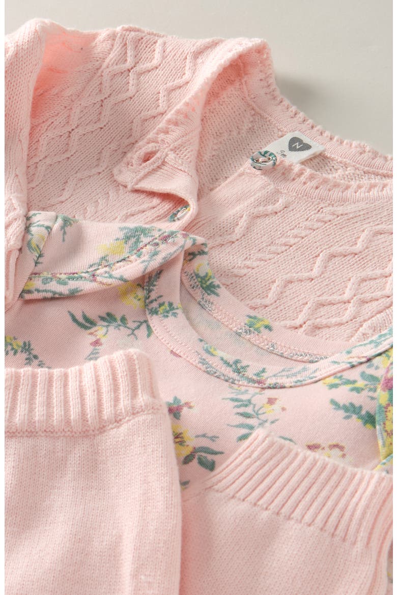 Cardigan, Bodysuit & Pants Set, Alternate, color, PINK DOGWOOD VICTORIA FLORAL