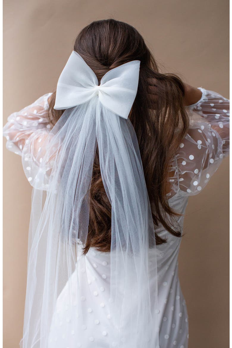 Jagger Long Bow Hair Comb, Alternate, color, IVORY