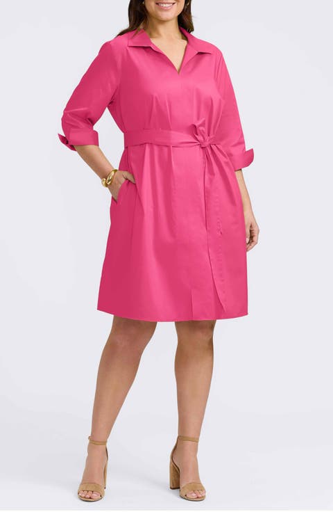 Agnes Belted Shirtdress (Plus)