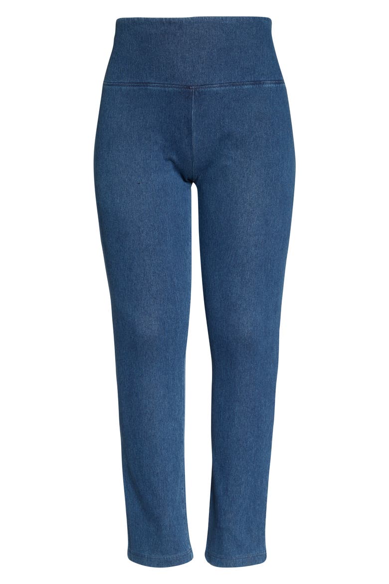 'Lyssentials Straight Leg Jeggings, Alternate, color, MID WASH