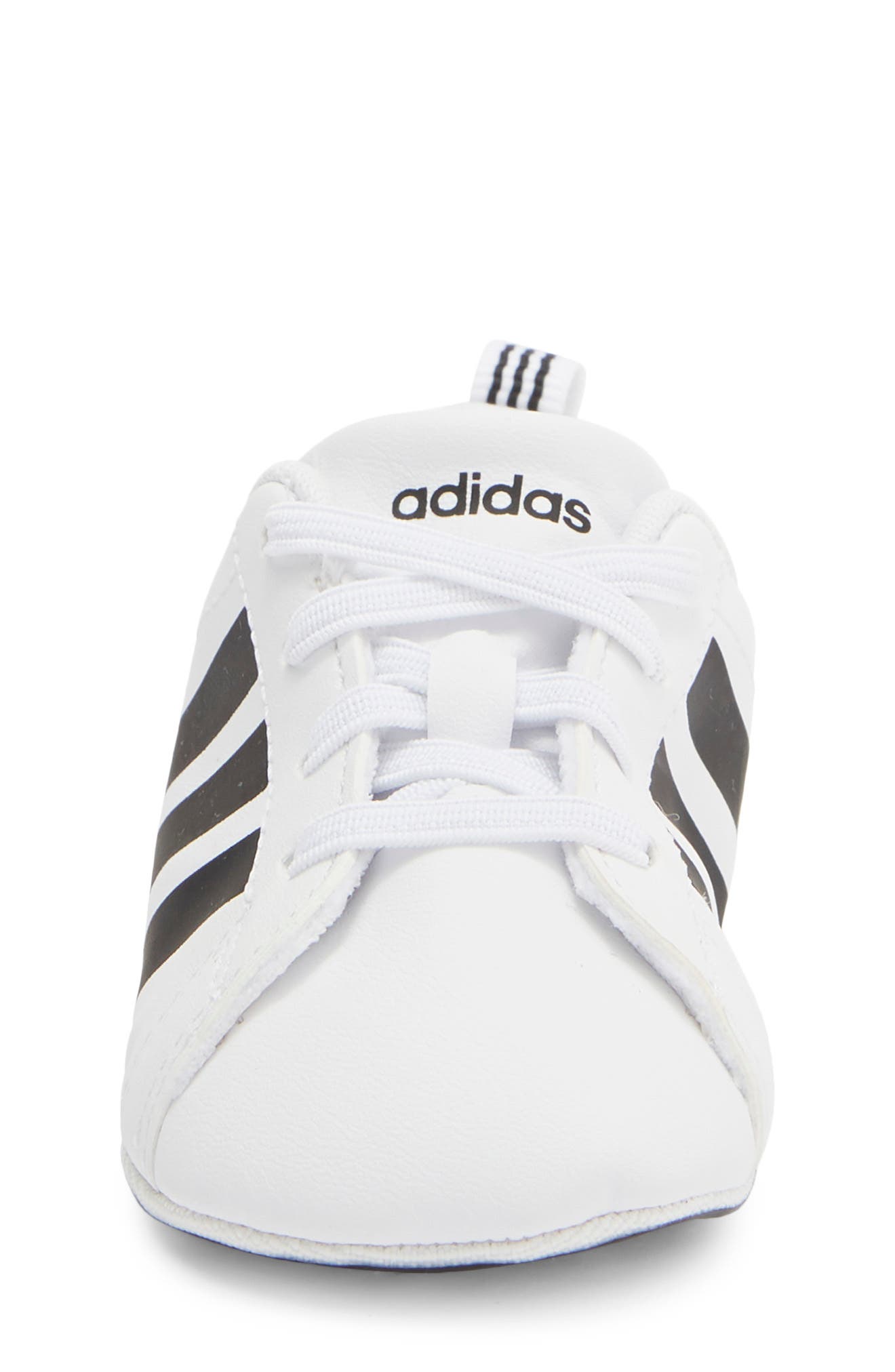 Grand Court Crib Sneaker, Alternate, color, FOOTWEAR WHITE/ CORE BLACK