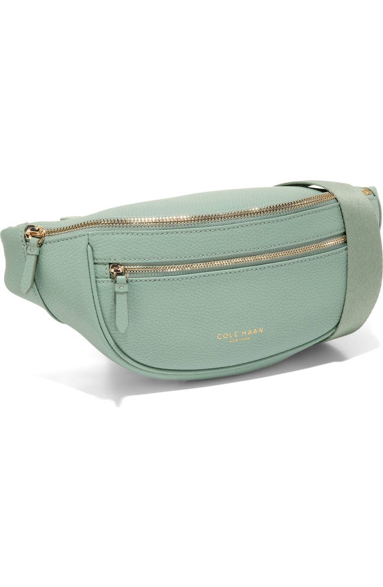 Cole Haan Mackenna Leather Belt Bag, Alternate, color, Lily Pad