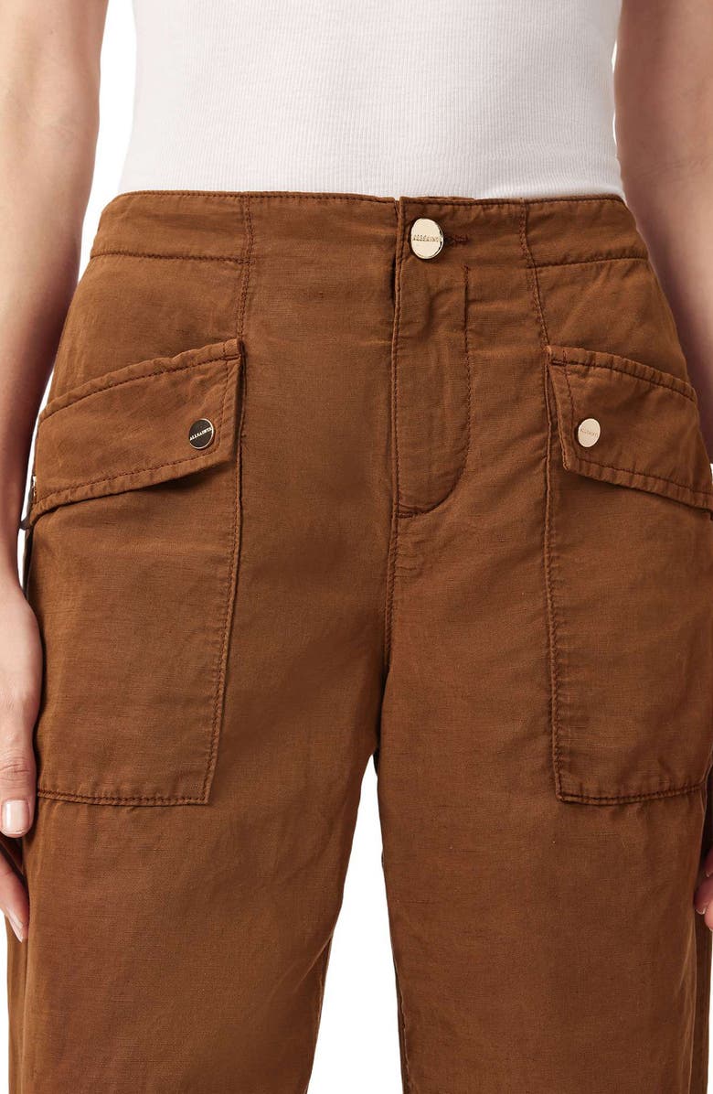 AllSaints Val Twill Cargo Pants, Alternate, color, Cognac Brown