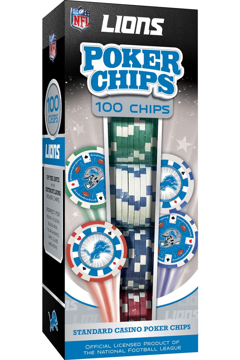 Detroit Lions 100 Piece Poker Chips, Main, color, Multicolor