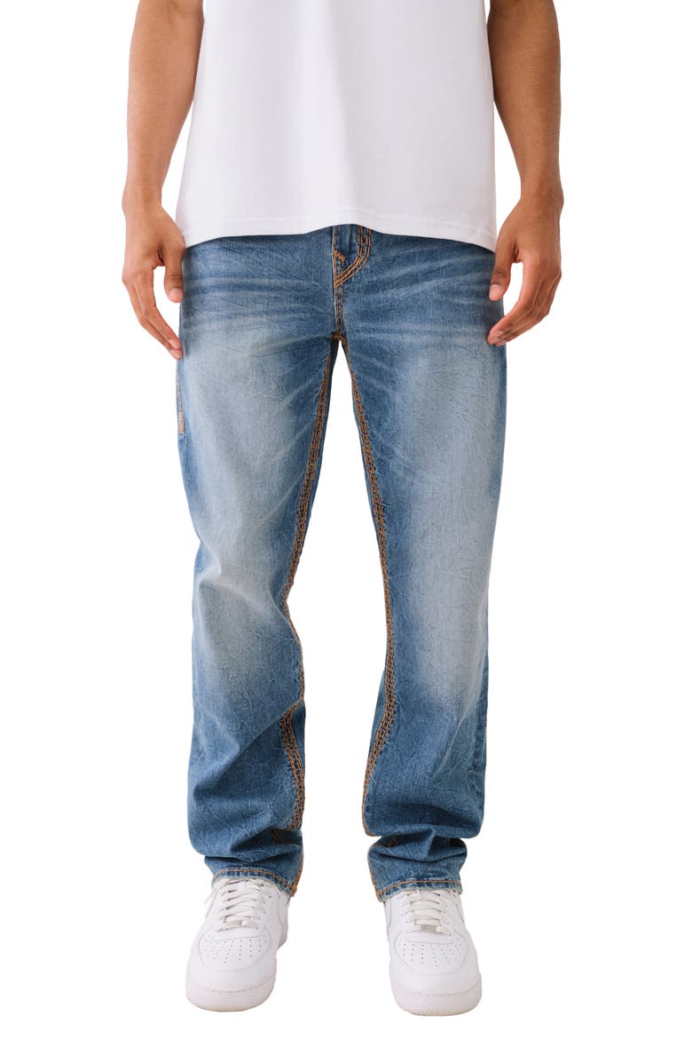Ricky Straight Fit Stretch Jeans, Main, color, DISRUPTIVE MEDIUM WASH