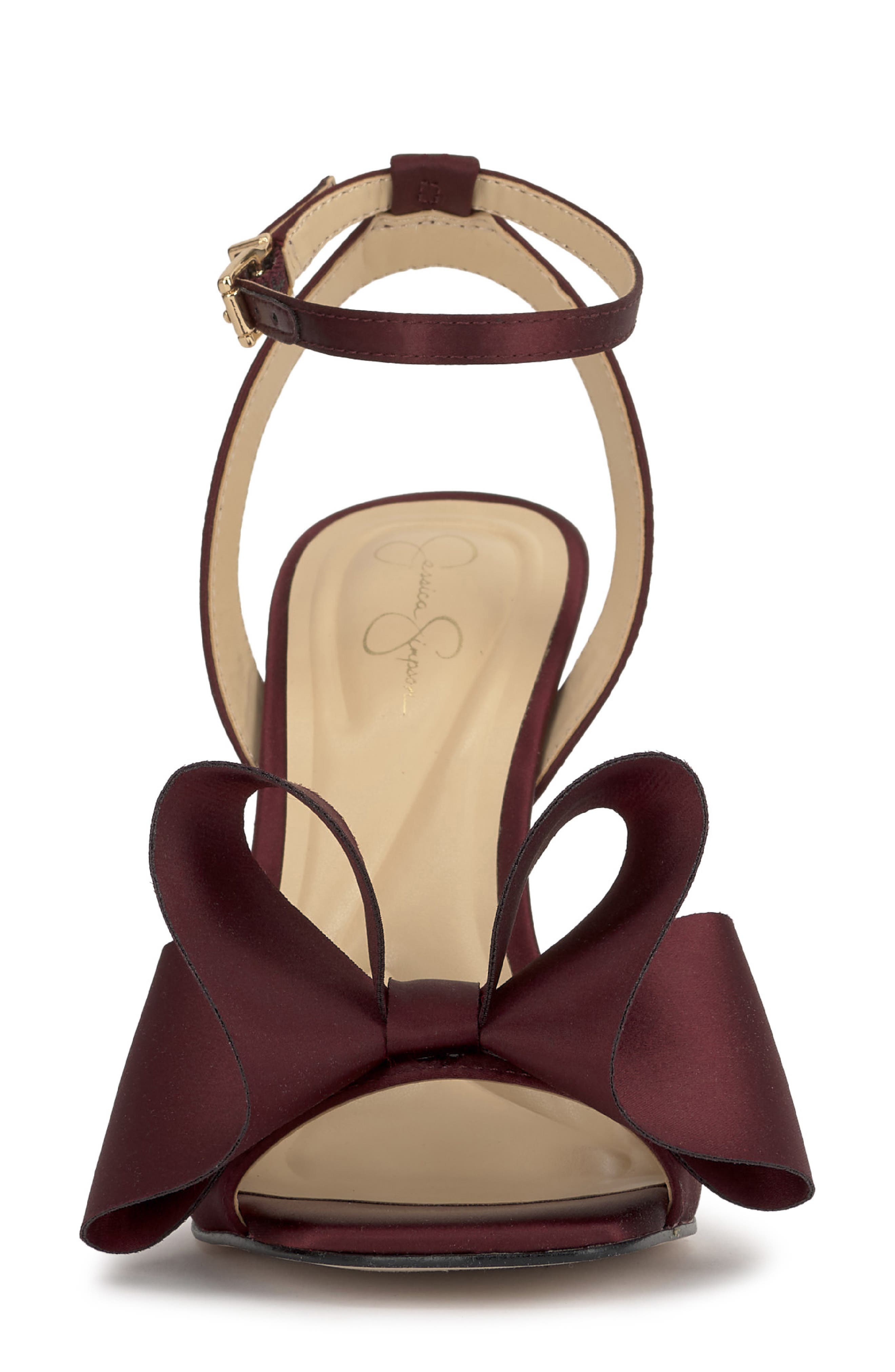 Olivine Ankle Strap Sandal, Alternate, color, DARK CHERRY MATTE SATIN