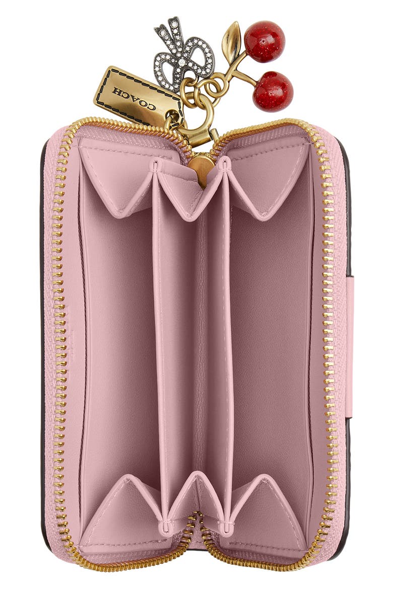 Essential Zip Around Card Case with Charms, Alternate, color, B4/ POWDER PINK
