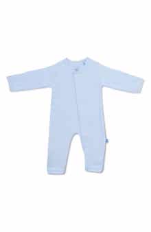Magnetic Me Simply Soft Baby Blue Organic Cotton Magnetic Closure Romper