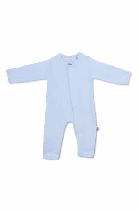 Magnetic Me Simply Soft Baby Blue Organic Cotton Magnetic Closure Romper