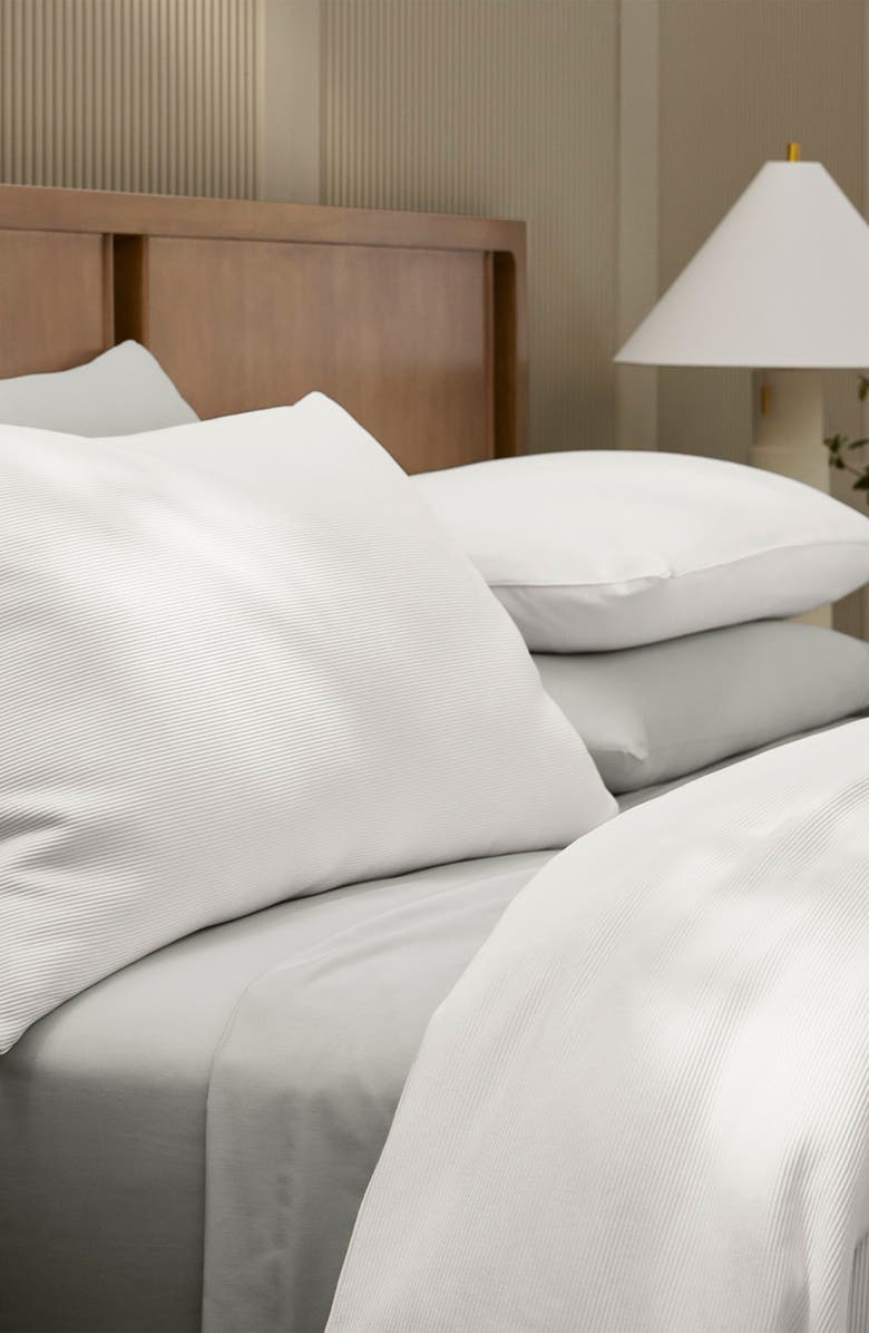 Boll & Branch Organic Cotton Ottoman Rib Duvet Cover & Shams Set, Alternate, color, White