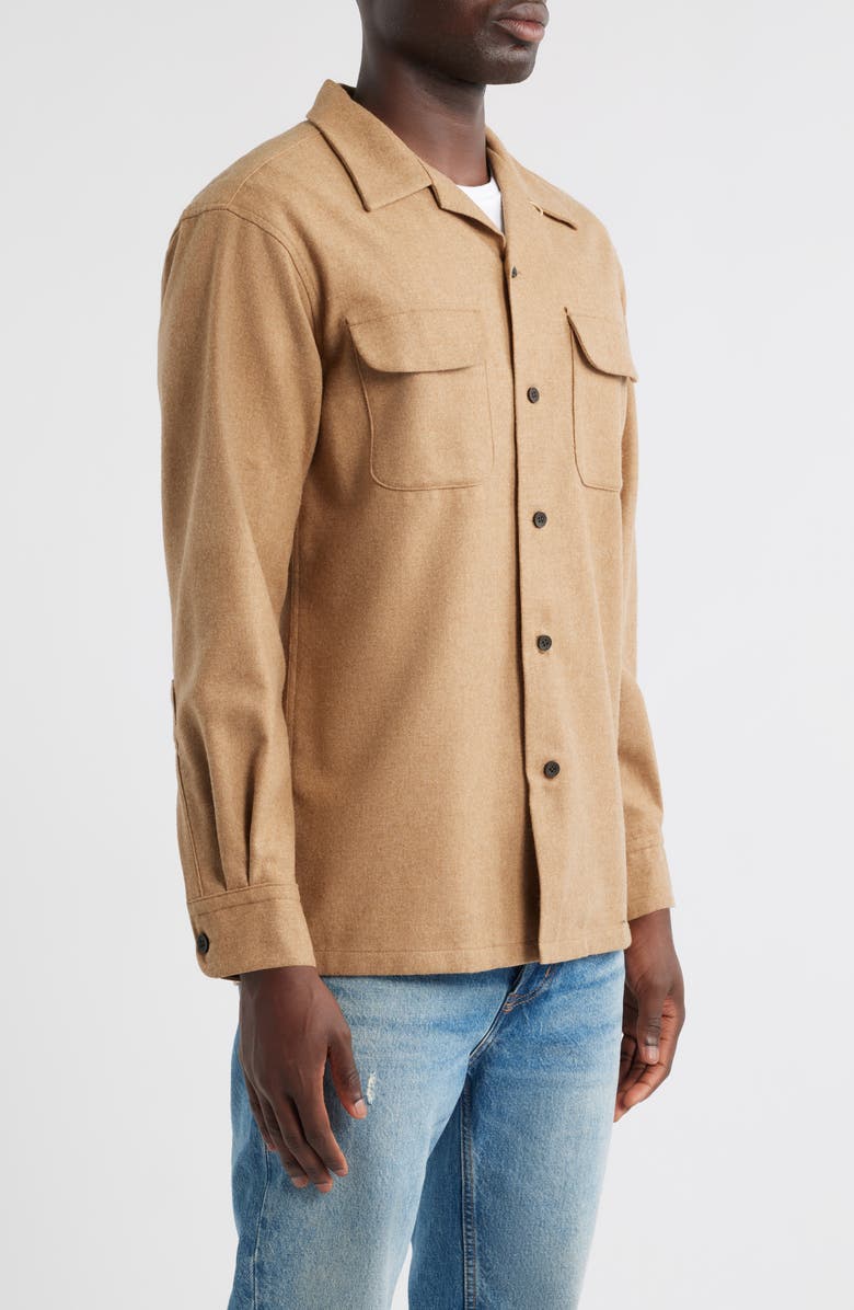 Pendleton Board Wool Flannel Button-Up Shirt, Alternate, color, Tan Mix