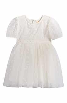 Doe A Dear Kids' Velvet Heart Mesh Dress