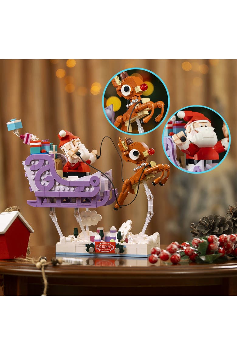 Rudolph Santa's Sleigh Building Set, Alternate, color, Red