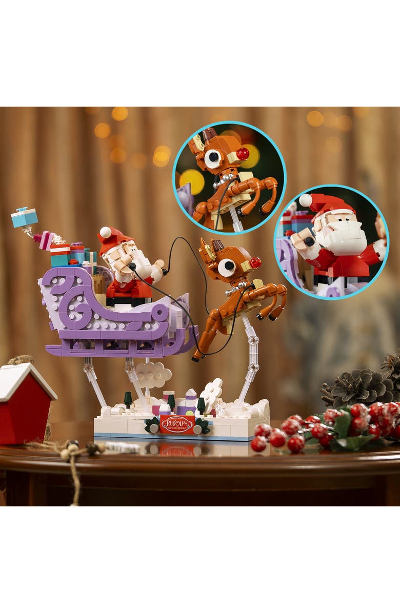 Brickcraft Rudolph Santa's Sleigh Building Set, Alternate, color, Red