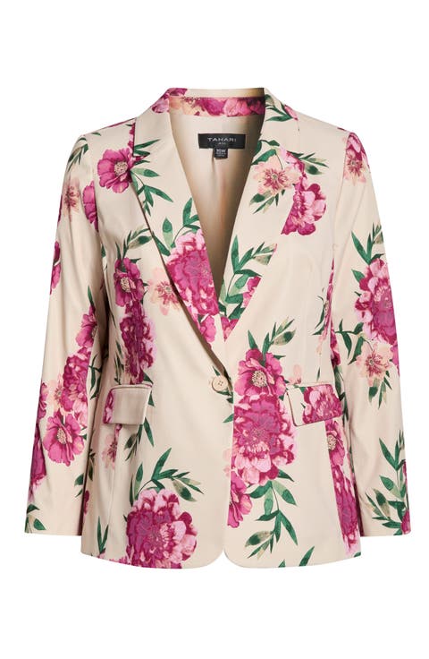 Print One-Button Blazer