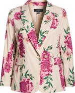 Tahari ASL Print One-Button Blazer