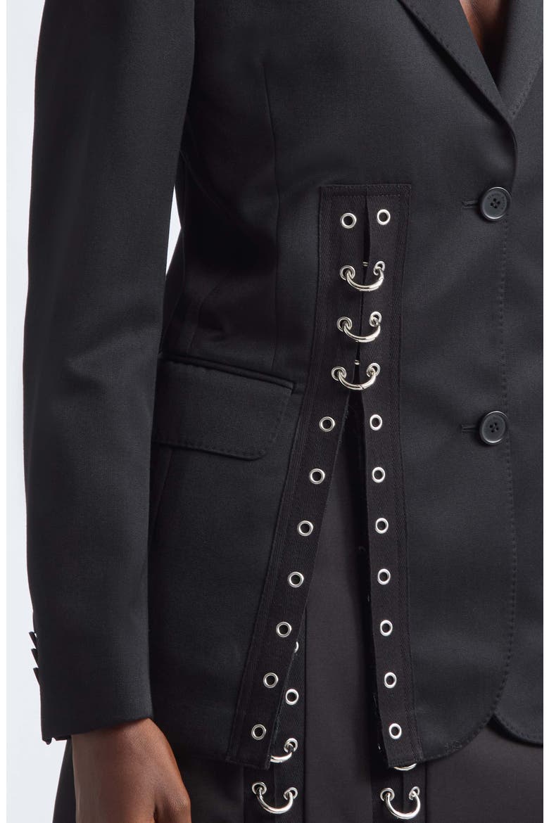 Grommet Ring Hem Slice Jacket, Alternate, color, BLACK